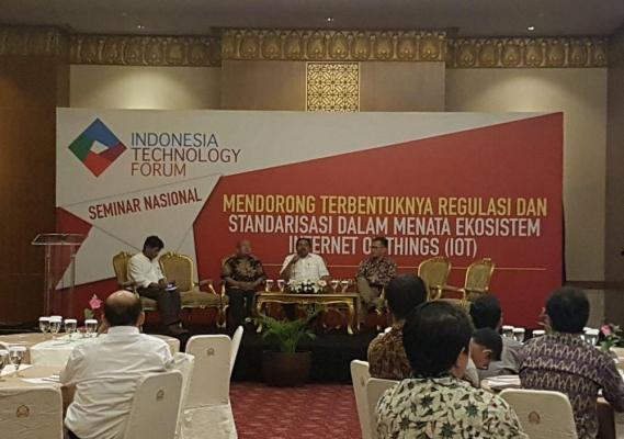 Ilustrasi: Dirjen SDPPI Ismail selaku keynote speaker dalam seminar nasional Indonesia Technology Forum