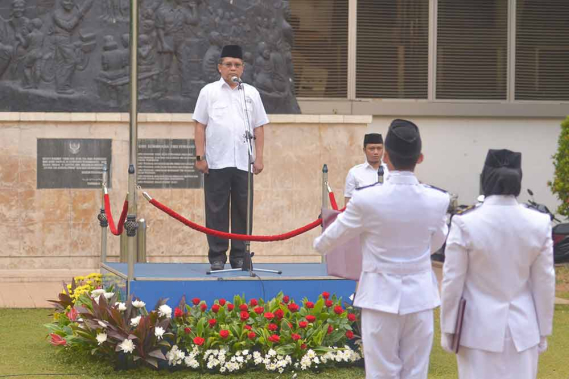 Ilustrasi: Menkominfo Rudiantara memimpin upacara peringatan Hari Kesaktian Pancasila di Lapangan Upacara Kemkominfo, Jalan Medan Merdeka Barat, Jakarta Pusat, pada Senin (1/10/2018).