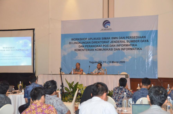 Ilustrasi: Setditjen SDPPI, R Susanto saat membuka Workshop Aplikasi Sistem Informasi Manajemen dan Akuntansi Barang Milik Negara (SIMAK BMN) dan Persediaan, Kamis (12/3/2020).