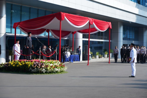 Ilustrasi: Staf Ahli Menteri Menteri Bidang Komunikasi dan Media Massa, Widodo Muktiyo selaku Inspektur Upacara 
memimpin Upacara Peringatan Hari Lahir Pancasila di halaman Gedung Kemkominfo, Jakarta (01/06/2023).