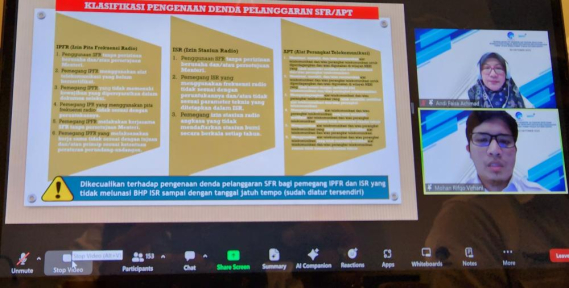 Ilustrasi: Narasumber Mohan Rifqo dan Moderator Andi Faisa dalam kegiatan Sosialisasi PP Nomor 43 tentang Jenis dan Tarif atas Jenis Penerimaan Negara Bukan Pajak yang Berlaku pada Kementerian Komunikasi dan Informatika, Senin (30/10/2023) yang dilaksanakan secara hybrid.